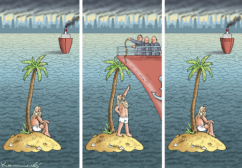 Cartoon: ABWEISUNG (medium) by marian kamensky tagged abweisung,klimawandel,abweisung,klimawandel