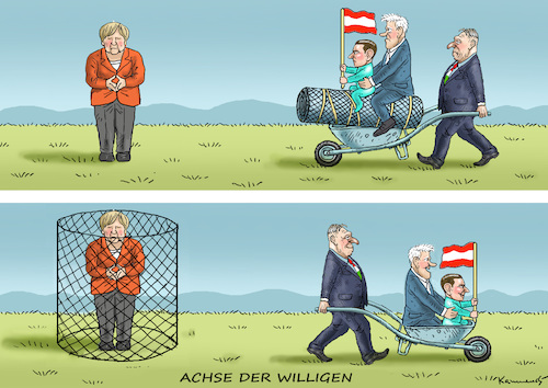 Cartoon: ACHSE DER WILLIGEN (medium) by marian kamensky tagged merkel,seehofer,unionskrise,achse,der,willigen,csu,cdu,flüchtlinge,merkel,seehofer,unionskrise,achse,der,willigen,csu,cdu,flüchtlinge