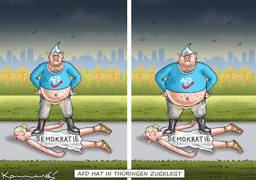 Cartoon: AFD HAT IN THÜRINGEN ZUGELEGT (medium) by marian kamensky tagged afd,hat,in,thüringen,zugelegt,afd,hat,in,thüringen,zugelegt