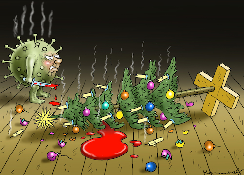 Cartoon: AGGRESSIVE CORONA (medium) by marian kamensky tagged coronavirus,epidemie,gesundheit,panik,stillegung,george,floyd,twittertrump,pandemie,weihnachten,santa,klaus,coronavirus,epidemie,gesundheit,panik,stillegung,george,floyd,twittertrump,pandemie,weihnachten,santa,klaus