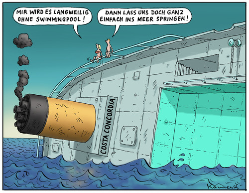 Cartoon: Albtraumschiff Costa Concordia (medium) by marian kamensky tagged concordia,costa,schiffsbruch,italien,costa concordia,schiffsbruch,italien,schiffsunglück,schiff,kreuzfahrt,passagiere,unfall,sicherheit,costa,concordia