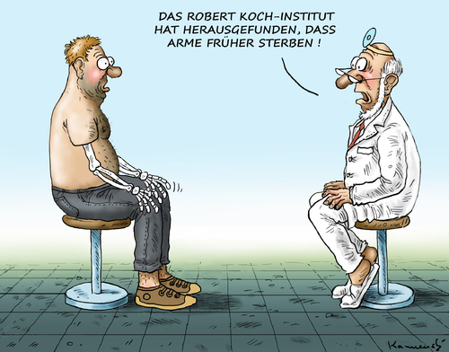 Cartoon: ARME ARME (medium) by marian kamensky tagged robert,koch,institut,arme,sterben,früher,robert,koch,institut,arme,sterben,früher