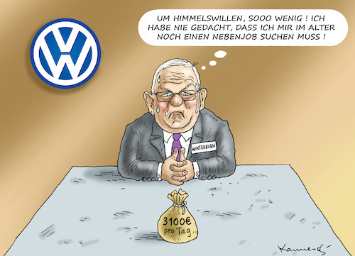 Cartoon: Armer Winterkorn (medium) by marian kamensky tagged vw,passant,null,emissionen,zukunftspakt,winterkorn,vw,passant,null,emissionen,zukunftspakt,winterkorn