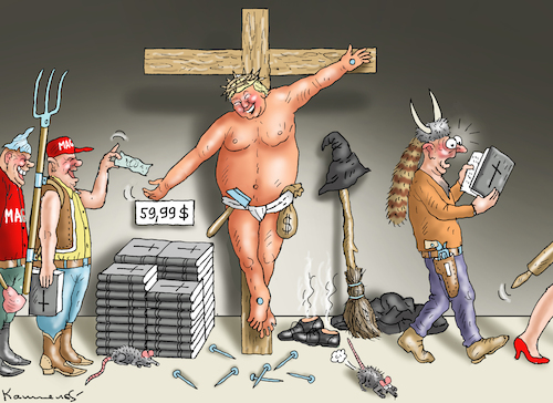 Cartoon: ARMES OSTERN-OPFER DONNY (medium) by marian kamensky tagged demokratie,in,gefahr,trump,ukraine,putin,ostern,bibel,demokratie,in,gefahr,trump,ukraine,putin,ostern,bibel