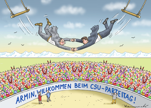 Cartoon: ARMIN N BAYERN (medium) by marian kamensky tagged armin,bayern,csu,parteitag,söder,armin,bayern,csu,parteitag,söder