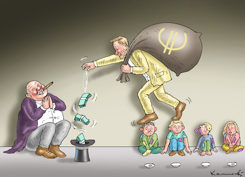 Cartoon: ARMUTSLINDNER (medium) by marian kamensky tagged armut,lindner,kindergrundsicherung,armut,lindner,kindergrundsicherung