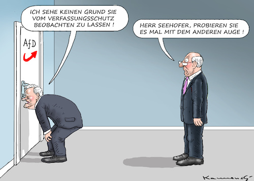 Cartoon: AUGE BEHANDLUNGSBEDÜRFTIG (medium) by marian kamensky tagged merkel,seehofer,unionskrise,csu,cdu,verfassungsschutz,afd,flüchtlinge,merkel,seehofer,unionskrise,csu,cdu,verfassungsschutz,afd,flüchtlinge