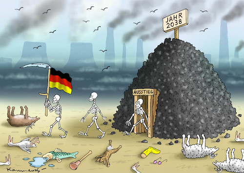 Cartoon: AUSSTIEG AUS DER KOHLE (medium) by marian kamensky tagged klimakonferenz,in,katowice,co2,polen,naturkatastrophen,ausstieg,aus,der,kohle,klimakonferenz,in,katowice,co2,polen,naturkatastrophen,ausstieg,aus,der,kohle