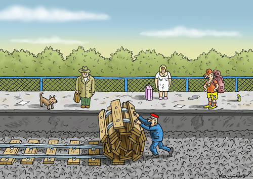 Cartoon: Bahnstreik (medium) by marian kamensky tagged tarifstreit,bei,der,bahn,gdl,evg,weselsky,tarifstreit,bei,der,bahn,gdl,evg,weselsky