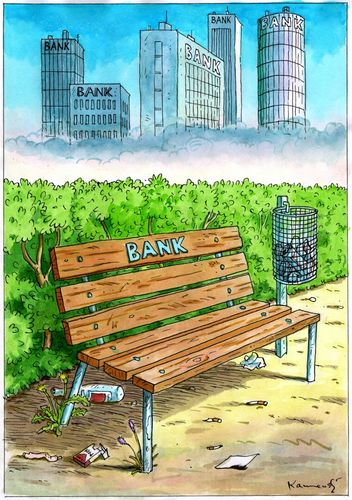 Cartoon: Bank (medium) by marian kamensky tagged banks,financial,crisis