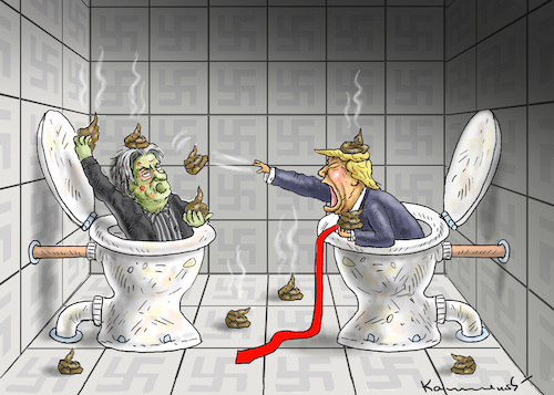 Cartoon: BANNON GEGEN TRUMP (medium) by marian kamensky tagged obama,trump,präsidentenwahlen,usa,baba,vanga,republikaner,inauguration,demokraten,us,steuer,reform,weihnachten,fire,and,fury,steve,bannon,wikileaks,faschismus,obama,trump,präsidentenwahlen,usa,baba,vanga,republikaner,inauguration,demokraten,us,steuer,reform,weihnachten,fire,and,fury,steve,bannon,wikileaks,faschismus