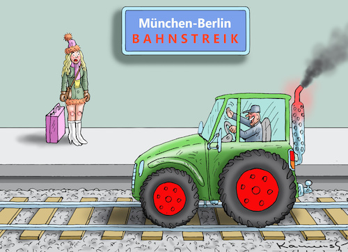 Cartoon: BAUER SUCHT FRAU (medium) by marian kamensky tagged bauern,fahren,nach,berlin,bahnstreik,weselsky,bauern,fahren,nach,berlin,bahnstreik,weselsky