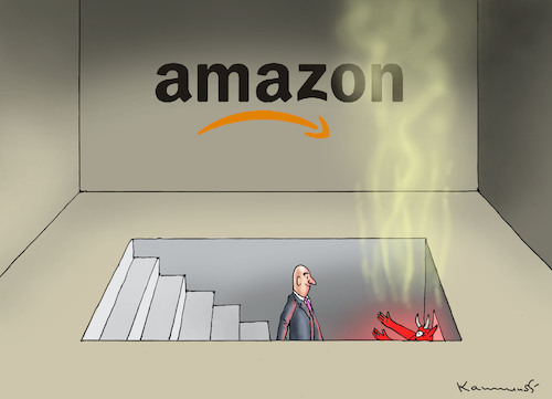 Cartoon: BEZOS GOES HOME (medium) by marian kamensky tagged bezos,amazon,online,business,bezos,amazon,online,business