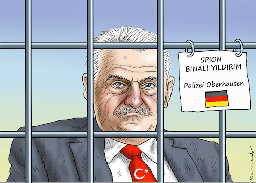 Cartoon: Binali Yildirim  in Oberhausen (medium) by marian kamensky tagged binali,yildirim,oberhausen,binali,yildirim,oberhausen
