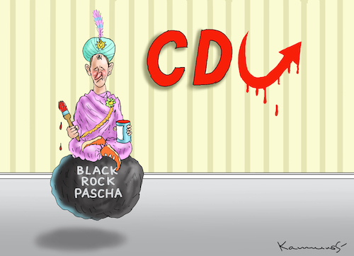 Cartoon: BLACKROCK-PASCHA MERZ (medium) by marian kamensky tagged blackrock,pascha,merz,blackrock,pascha,merz