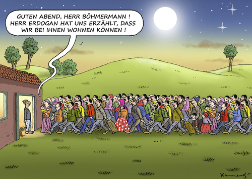 Cartoon: BÖHMERMANN HAT BESUCH (medium) by marian kamensky tagged böhmermann,hat,besuch,böhmermann,hat,besuch