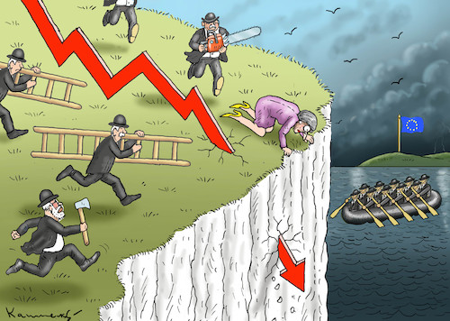 Cartoon: BREXIT DRAMA (medium) by marian kamensky tagged brexit,theresa,may,england,eu,schottland,weicher,wahlen,boris,johnson,nigel,farage,referendum,brexit,theresa,may,england,eu,schottland,weicher,wahlen,boris,johnson,nigel,farage,referendum