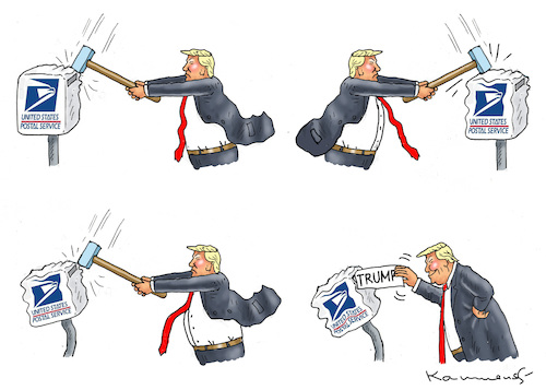 Cartoon: BRIEFWAHLVERHINDERER TRUMP (medium) by marian kamensky tagged coronavirus,epidemie,gesundheit,panik,stillegung,george,floyd,twittertrump,pandemie,tamara,harris,biden,coronavirus,epidemie,gesundheit,panik,stillegung,george,floyd,twittertrump,pandemie,tamara,harris,biden