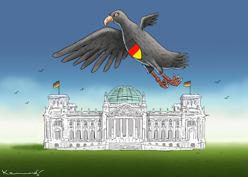 Cartoon: BUNDESADLER (medium) by marian kamensky tagged schlafantreiber,chrupalla,afd,migration,putin,schlafantreiber,chrupalla,afd,migration,putin