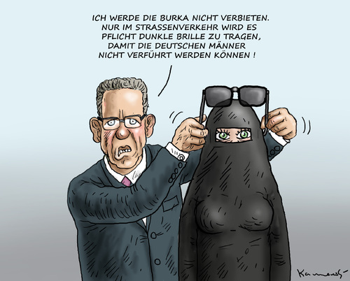 Cartoon: BURKA ERLAUBT (medium) by marian kamensky tagged erlaubt,burka,burka,erlaubt
