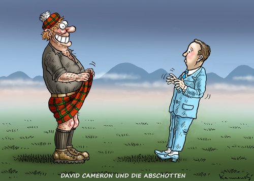 Cartoon: CAMERON UND DIE ABSCHOTTEN (medium) by marian kamensky tagged englandwahlen,david,cameron,nicola,sturgeon,schottland,nationalisten,nsp,englandwahlen,david,cameron,nicola,sturgeon,schottland,nationalisten,nsp