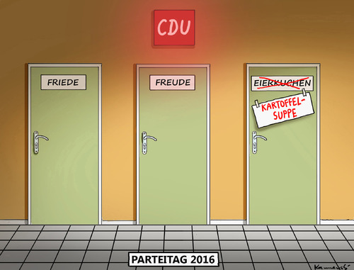 Cartoon: CDU PARTEITAG 2016 (medium) by marian kamensky tagged cdu,parteitag,2016,cdu,parteitag,2016