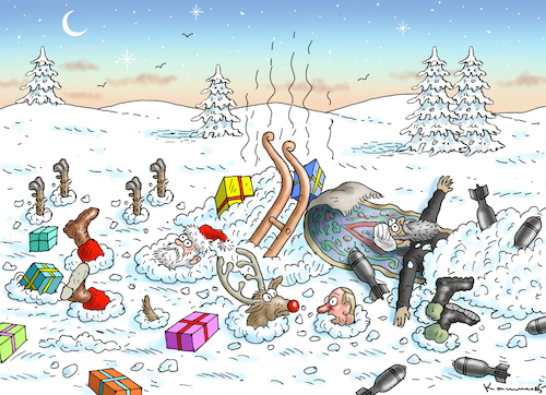 Cartoon: CHRISTMAS CRASH (medium) by marian kamensky tagged faschistischer,weihnachtsterror,putin,ukraine,energieterror,faschistischer,weihnachtsterror,putin,ukraine,energieterror