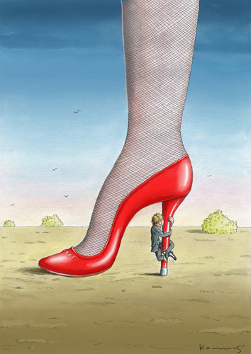 Cartoon: Cling (medium) by marian kamensky tagged humor,schuhe,schuh,bein,frauen,männer,liebe