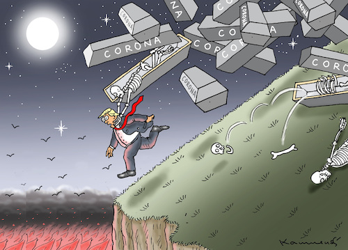 Cartoon: CORONA-KARMA AM 20.1.2021 (medium) by marian kamensky tagged us,wahlen,joe,biden,trump,corona,bob,woodward,harris,pence,us,wahlen,joe,biden,trump,corona,bob,woodward,harris,pence