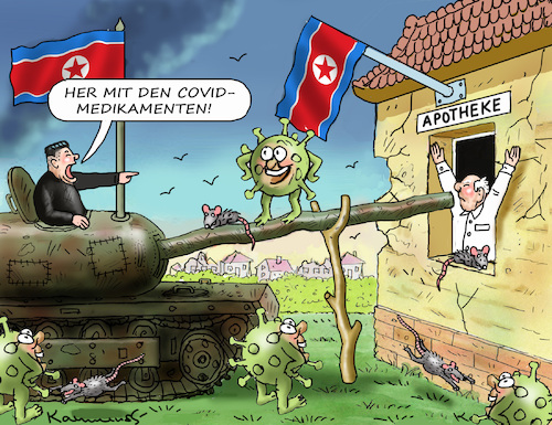 Cartoon: CORONA IN NORDKOREA (medium) by marian kamensky tagged corona,in,nordkorea,corona,in,nordkorea