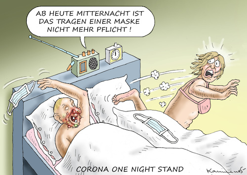 Cartoon: CORONA ONE NIGHT STAND (medium) by marian kamensky tagged coronavirus,epidemie,gesundheit,panik,stillegung,george,floyd,twittertrump,pandemie,coronavirus,epidemie,gesundheit,panik,stillegung,george,floyd,twittertrump,pandemie