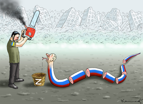 Cartoon: DAS ENDE DER GIFTSCHLANGE (medium) by marian kamensky tagged putins,bescherung,ukraine,provokation,swift,nato,osterweiterung,putins,bescherung,ukraine,provokation,swift,nato,osterweiterung