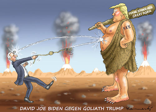 Cartoon: DAVID GEGEN GOLIATH (medium) by marian kamensky tagged brexit,theresa,may,england,eu,schottland,weicher,wahlen,boris,johnson,nigel,farage,ostern,seidenstrasse,xi,jinping,referendum,trump,monsanto,bayer,glyphosa,strafzölle,joe,biden,brexit,theresa,may,england,eu,schottland,weicher,wahlen,boris,johnson,nigel,farage,ostern,seidenstrasse,xi,jinping,referendum,trump,monsanto,bayer,glyphosa,strafzölle,joe,biden