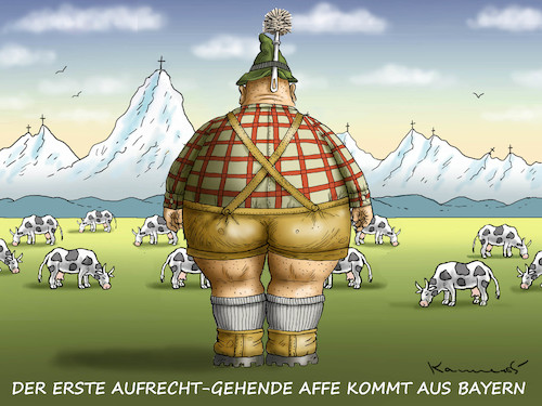 Cartoon: DER AUFRECHT GEHENDE AFFE (medium) by marian kamensky tagged katastrophenfall,in,bayern,schneechaos,skitourismus,bundeswehr,katastrophenfall,in,bayern,schneechaos,skitourismus,bundeswehr