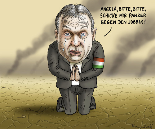 Cartoon: Deutsche Panzer für Orban (medium) by marian kamensky tagged viktor,orban,jobbik,rechtsradikalismus,weltjudentag,budapest,angela,merkel,deutsche,panzer,für,ungarn,viktor,orban,jobbik,rechtsradikalismus,weltjudentag,budapest,angela,merkel,deutsche,panzer,für,ungarn