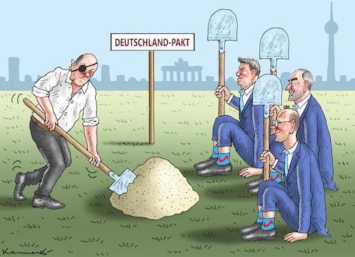 Cartoon: DEUTSCHLAND-PAKT (medium) by marian kamensky tagged deutschlandpakt,deutschlandpakt