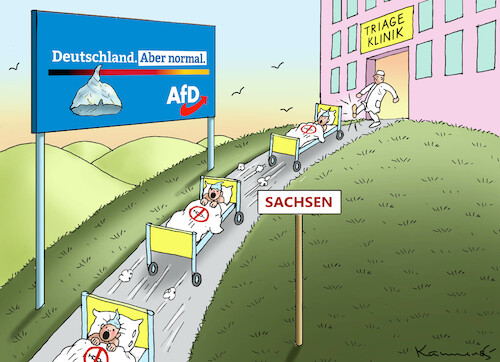 Cartoon: DIE NORMALEN SACHSEN (medium) by marian kamensky tagged curevac,testzentren,corona,impfung,pandemie,booster,impfpflicht,curevac,testzentren,corona,impfung,pandemie,booster,impfpflicht