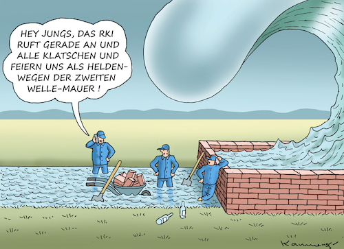 Cartoon: DIE ZWEITE WELLE (medium) by marian kamensky tagged coronavirus,epidemie,gesundheit,panik,stillegung,george,floyd,twittertrump,pandemie,coronavirus,epidemie,gesundheit,panik,stillegung,george,floyd,twittertrump,pandemie