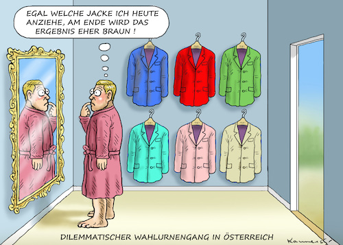 Cartoon: DILEMMATISCHES ÖSTERREICH (medium) by marian kamensky tagged nationalratswahlen,in,österreich,kurz,kern,strache,nationalratswahlen,in,österreich,kurz,kern,strache