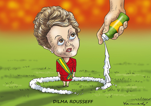 Cartoon: DILMA ROUSSEFF (medium) by marian kamensky tagged dilma,rousseff,dilma,rousseff