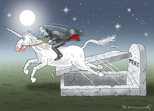 Cartoon: DRACULA-MERZ-EINHORN (medium) by marian kamensky tagged merkel,seehofer,unionskrise,csu,cdu,flüchtlinge,gauland,merz,afd,akk,spahn,pegida,hutbürger,höcke,führer,wahlen,thüringen,kemmerich,tag,der,deutschen,vorsitz,söder,laschet,einheit,moria,lesbos,merkel,seehofer,unionskrise,csu,cdu,flüchtlinge,gauland,merz,afd,akk,spahn,pegida,hutbürger,höcke,führer,wahlen,thüringen,kemmerich,tag,der,deutschen,vorsitz,söder,laschet,einheit,moria,lesbos