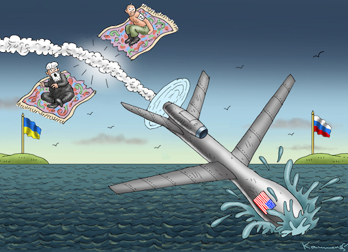 Cartoon: DROHNEN-CRASH (medium) by marian kamensky tagged flucht,aus,cherson,putin,energieterror,weihnachtsgenozid,in,der,ukraine,drohnen,crash,abrams,leopard,flucht,aus,cherson,putin,energieterror,weihnachtsgenozid,in,der,ukraine,drohnen,crash,abrams,leopard