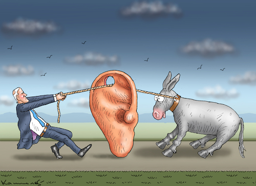 Cartoon: EHER KOMMT EIN KAMEL DURCHS NAD (medium) by marian kamensky tagged der,schuldige,des,attentats,trump,biden,der,schuldige,des,attentats,trump,biden