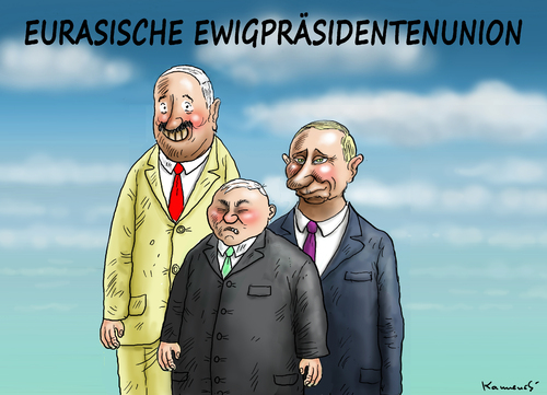 Cartoon: Eurasische Ewigpräsidentenunion (medium) by marian kamensky tagged vitali,klitsccko,ukraine,janukowitsch,demokratie,gewalt,bürgerkrieg,timoschenko,helmut,schmidt,putinversteher,eurasische,union,donezk,vitali,klitsccko,ukraine,janukowitsch,demokratie,gewalt,bürgerkrieg,timoschenko,helmut,schmidt,putinversteher,eurasische,union,donezk