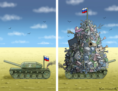 Cartoon: FASCHISTISCHER RAUBRUSSENZUG (medium) by marian kamensky tagged putins,bescherung,ukraine,provokation,swift,nato,osterweiterung,putins,bescherung,ukraine,provokation,swift,nato,osterweiterung