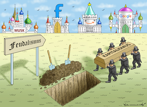 Cartoon: FEUDALISMUS (medium) by marian kamensky tagged fight,zuckerberg,versus,musk,fight,zuckerberg,versus,musk