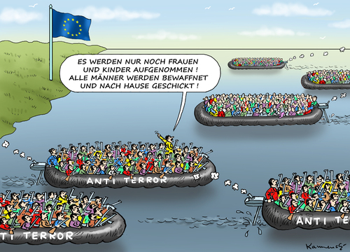 Cartoon: FLÜCHTLINSSTOPP ERWIRKEN (medium) by marian kamensky tagged groko,csu,cdu,spd,flüchtlinge,rechtspopulismus,seehofer,groko,csu,cdu,spd,flüchtlinge,rechtspopulismus,seehofer