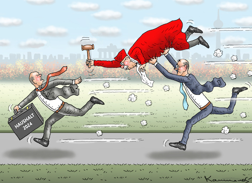 Cartoon: FRITZ DROHT OLAF (medium) by marian kamensky tagged bundeshaushalt,2024,scholz,merz,bundeshaushalt,2024,scholz,merz