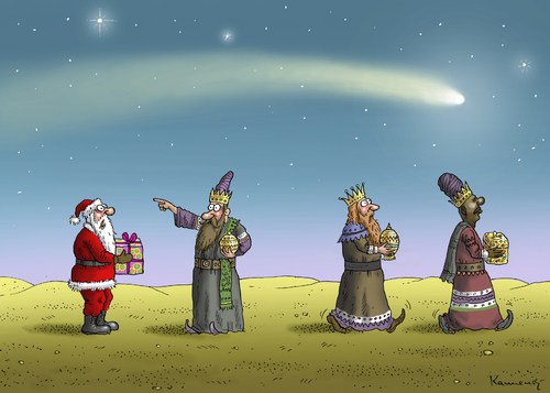 Cartoon: Frohe Weihnachten Toonpool (medium) by marian kamensky tagged santa,claus,weihnachten,christmas,drei,könige,heiland,santa,claus,weihnachten,christmas,drei,könige,heiland