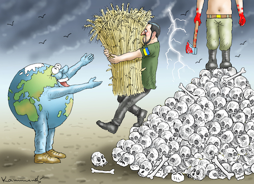 Cartoon: GETREIDE FÜR DIE WELT (medium) by marian kamensky tagged getreide,für,die,welt,getreide,für,die,welt